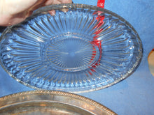 Vintage Silverplate Oval Tray With Glass Insert (13)