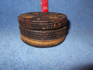 Vintage Woven Brown Trinket Basket (22) #22