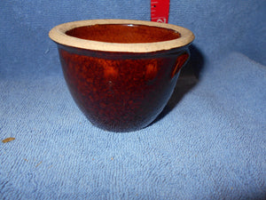 Vintage Mini Albany Slip-Pottery Bowl 2 1/4"H (29)