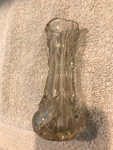 Vintage Pressed Clear Glass Bud Vase  #1151