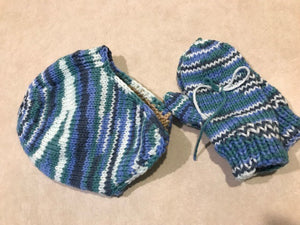 Handmade Toddler 2 T Hat & Mitten Set