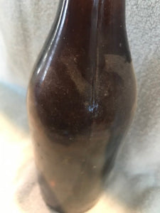 Antique Dark Amber Beverage Bottle  #830