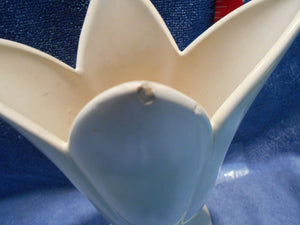 Vintage Large, Heavy White Petaled Vase 8 1/2"T (702)