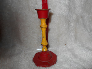 Vintage Painted Metal Candle Holder (41a)