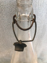 Antique Clear Wire Capped Beverage Bottle   #834