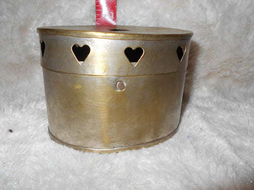 Vintage Brass on Silver, Lidded Trinket Box (826)