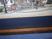 Vintage Hand-Etched & Colored "Seymour House - Middlebury, Vermont" Picture - Framed (533)