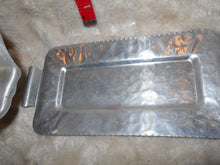 Vintage Hammered, Etched Aluminum Butter Dish (609)