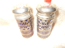 Vintage Silverplate & Blue Glass Salt & Pepper (3)