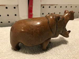 Vintage Hand Carved Stone Hippo #93