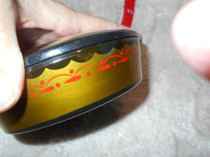 Black/Gold/Red Wooden Laquered Med. Trinket Box (811)