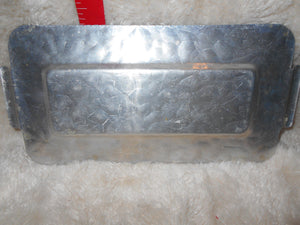 Vintage Hammered, Etched Aluminum Butter Dish (609)