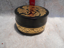 Black & Gold Wooden Laquered Trinket Box (812)