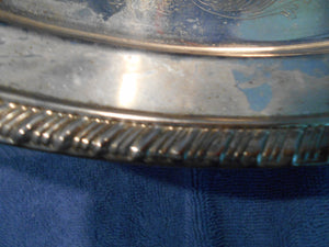 Vintage Silverplate Oval Tray With Glass Insert (13)