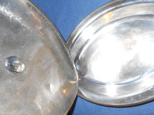 Vintage (6a) Silver- On-Copper Covered, Serving Dish