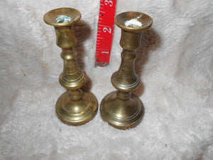 Vintage Pair of Small Brass Candleholder 3 3/4" (20)