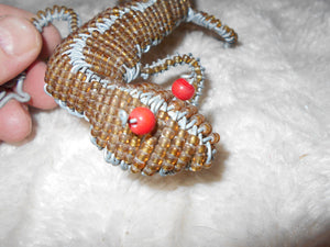 Vintage  Wire & Beaded Lizard Figure #118