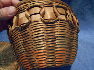 Vintage Woven Lidded Eastern Woodland Basket (4) #4