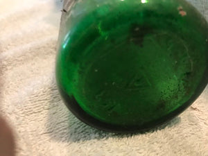 Vintage Green Beer Bottle (Partial Label)  #842