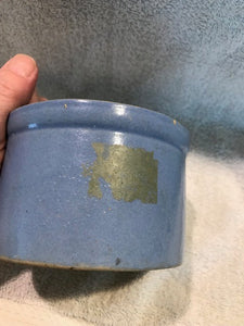 Antique "Stonely" (?) Light Blue Crock  #1140