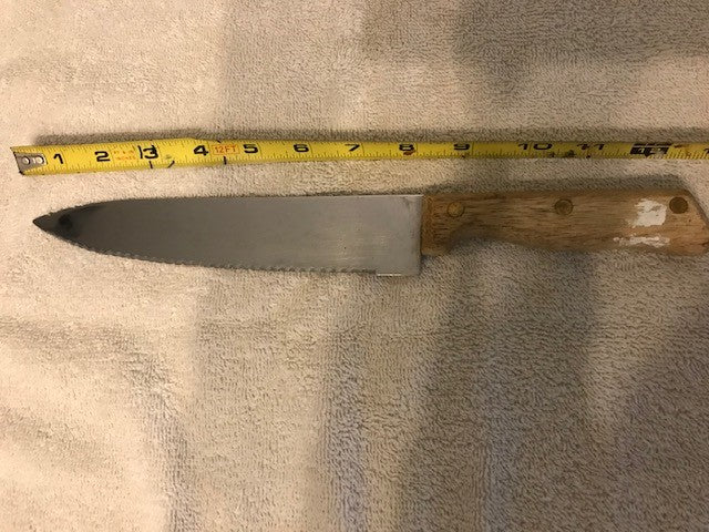 Vintage Stainless Steel Wooden Handled Knife (#504)