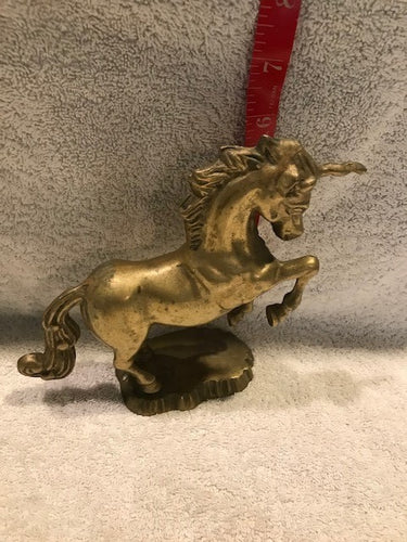 Vintage Solid Brass Unicorn on Base (#440)