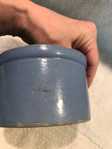 Antique "Stonely" (?) Light Blue Crock  #1140