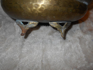 Vintage Heavy, Brass Oval, Hammered Dish (30)