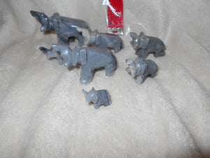 Vintage 7 Gray Granite Elephants #132