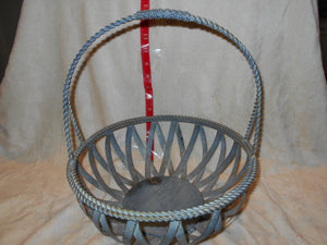 Vintage Heavy Painted Metal Basket (34) #2013