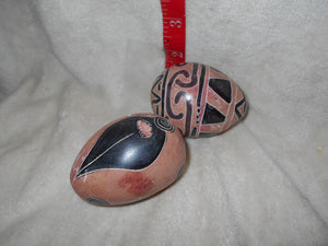 Vintage Set of African Handpainted Stone Eggs (17A)