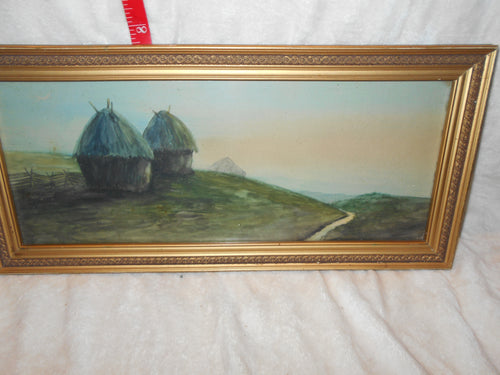 Vintage Original Pasture Scene Water Framed (509)