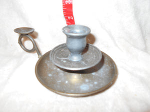 Vintage Brass Ring-held, Thumb-rest Candle Holder (50)