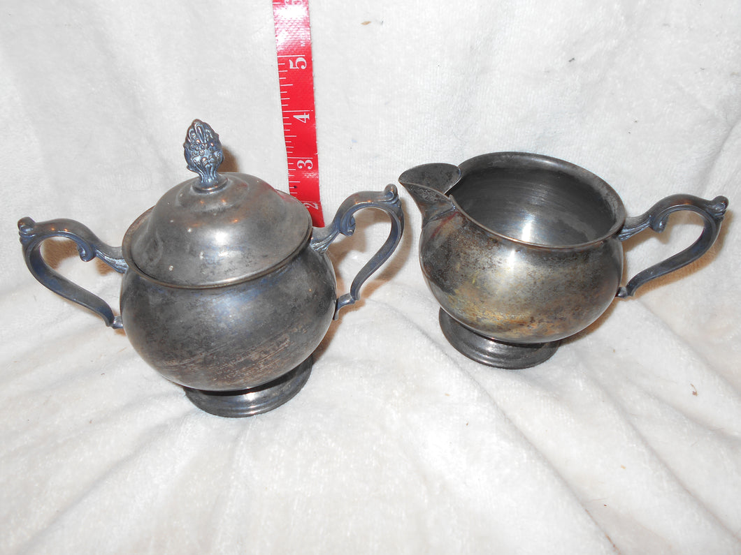 Vintage Leonard Silverplate Cream and Sugar Set (3)