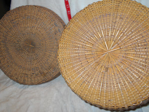 Vintage Large Woven Lidded Basket (1a) #2010