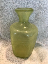 Vintage Yellow Swirl Blown Glass Bottle #807