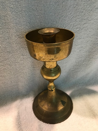 Vintage Brass Shaded Candle Holder (#1)