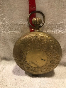 Vintage Brass Pocket Watch Shaped Trinket Box (#476)