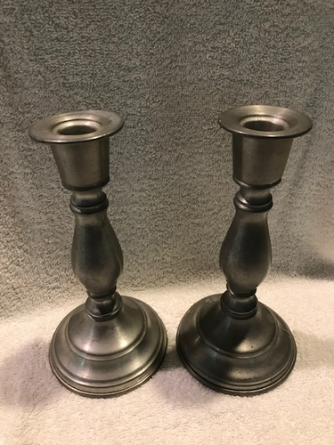 Vintage Set of Woodbury Pewter Candle Holders (#86)