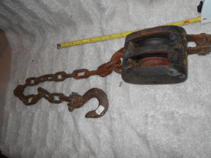 Vintage Block And Tackle With Chain & Hook (#624)