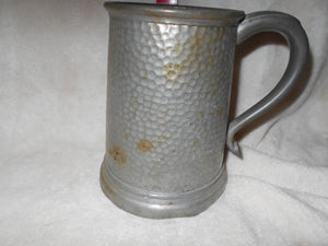 Vintage Hammered Pewter Stein (608)