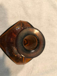 Vintage Dark Amber Square Bottle (622)