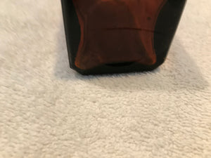 Vintage Dark Amber Square Bottle (622)