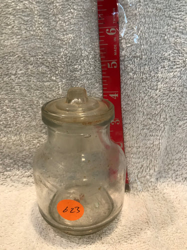 Vintage Clear, Covered Ink (?) Bottle (623)