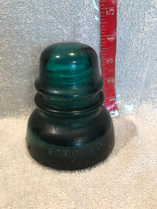 Vintage Dark Green Hemingray Insulator (25)