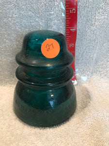 Vintage Dark Green Hemingray Insulator (27)