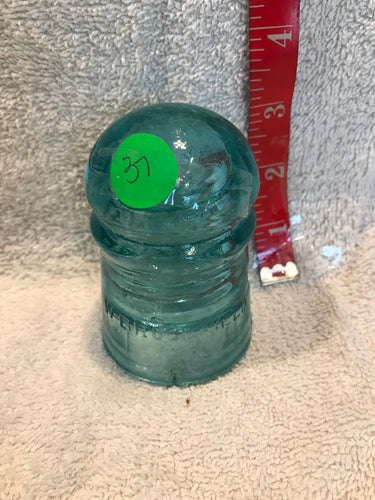 Vintage Aqua W. Brookfield Insulator (37)