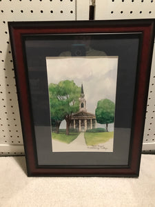 Hand Etched & Colored Mead Chapel Picture Framed (2007)