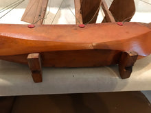 Vintage Wooden Handmade Boat Model With Balsa Sails #2064