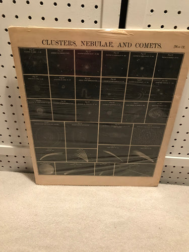 Antique 1856 Burrits Map Clusters, Nebulae & Comets Unframed (#2)